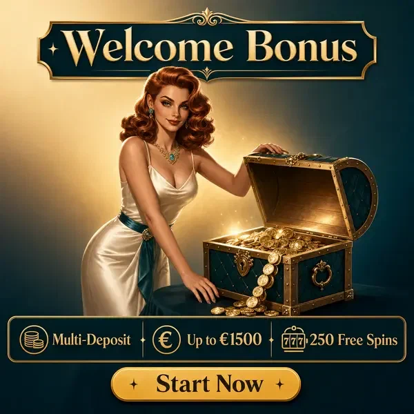 Billionairespin Casino Schatztruhe voller Willkommensbonus-Münzen und Freispiele