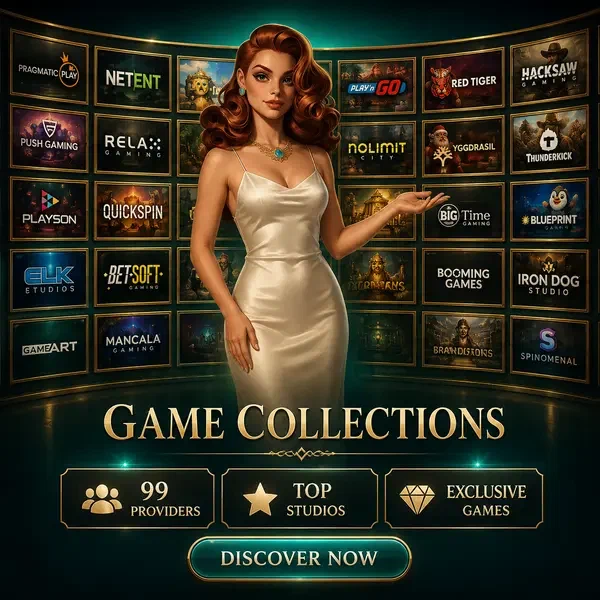 Spieler erkundet Spielautomaten bei Billionairespin mit Mosaikwand, die 99 Spieleanbieter zeigt
