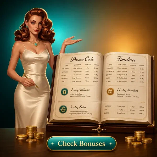 Der Schatzmeister verwaltet Promo-Code-Zeitpläne im Billionairespin-Hauptbuch mit goldenen Akzenten